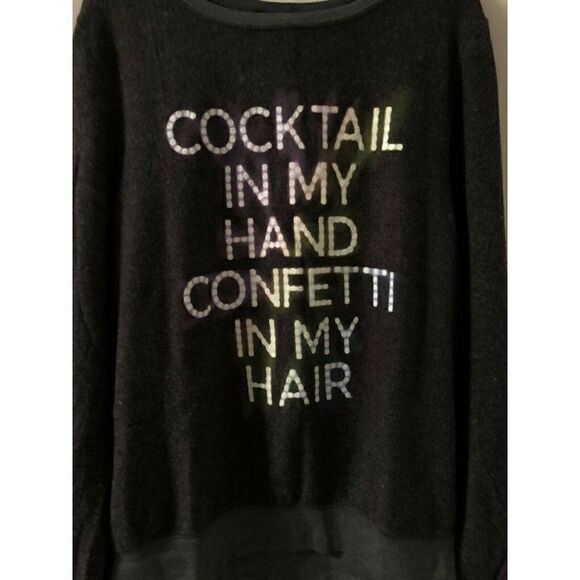 NEW Wildfox Sz S Jumper Sweatshirt Sweater Baggy Beach Confetti & Cocktails BBJ - Picture 6 of 8